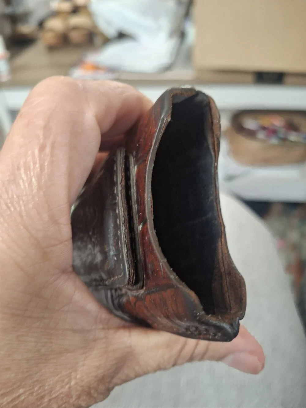 Brighton Brown Croc-Embossed Leather Money Clip